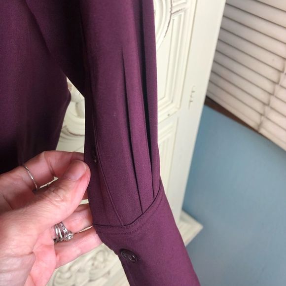 Ralph Lauren black label burgundy silk blend blouse size 2 - Picture 10 of 16